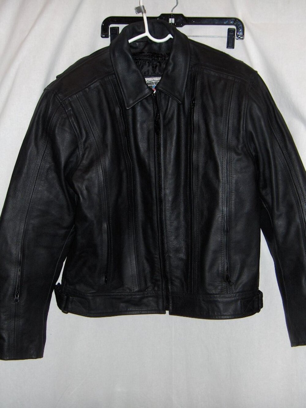 Motorcycle Jacket, River Road. Leather, removable liner, 44